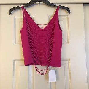 NWT bebe Pink Top Open Back Size Small